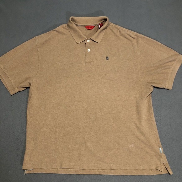 Izod Polo‎ Shirt Mens Adult 2XL XXL Brown Logo Golf - Picture 1 of 5